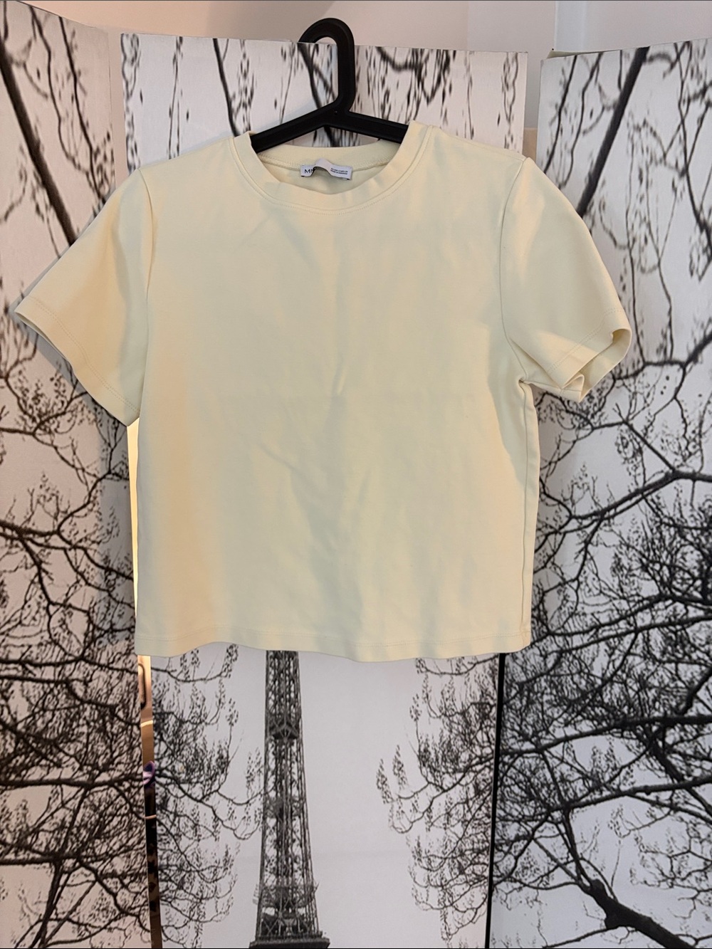 Mango Pale Yellow Short Sleeve Crew Tee